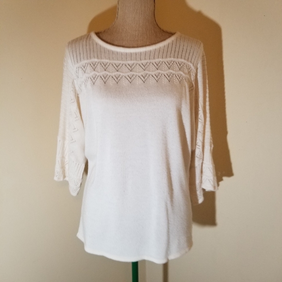 Red Sweaters - "Red" eggshell knit crew neck sweater size medium